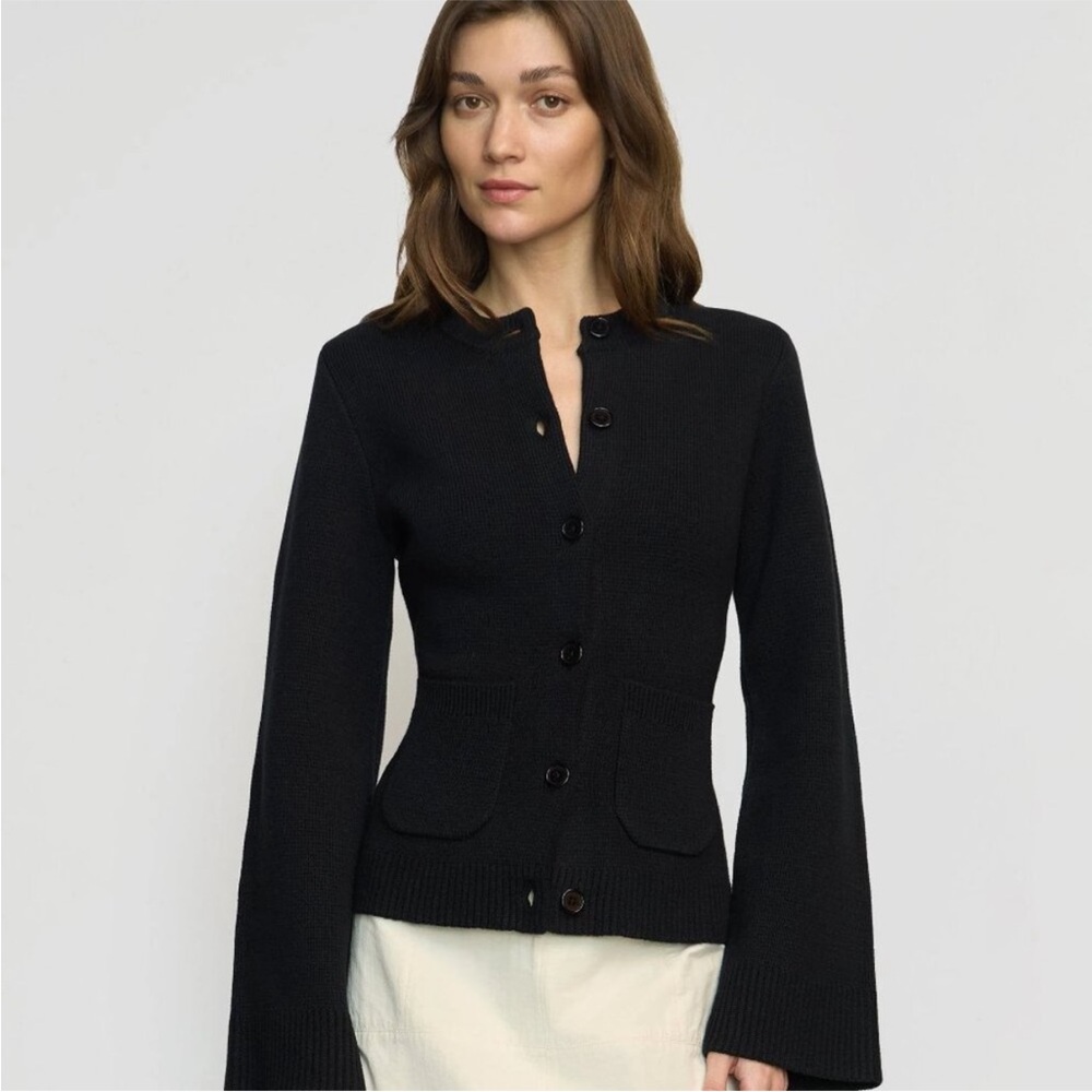 Modern Citizen Eames Organic Cotton-Wool Black Minimalist Cardigan Sweater M - Picture 5 of 14